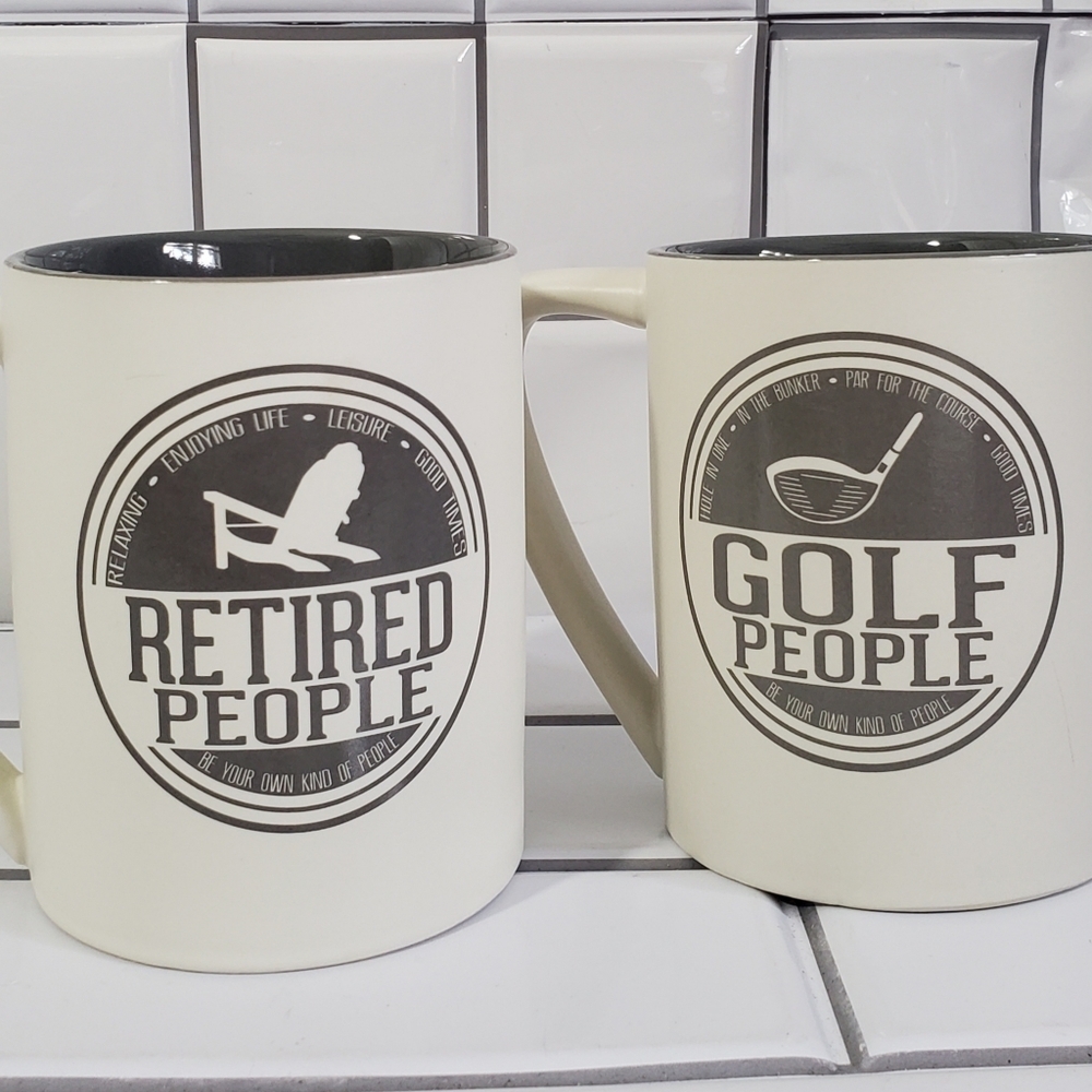 Lot of 2 “WE PEOPLE” Large Coffee Mugs  Theme: ‘Go
